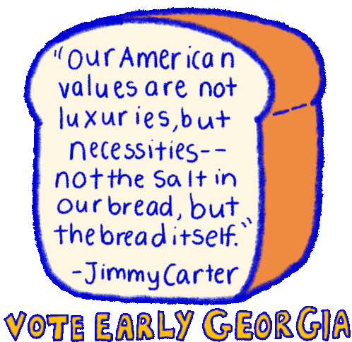 American Values Vote Early Georgia Sticker - American Values Vote Early Georgia Vote Early Stickers