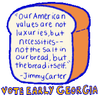 American Values Vote Early Georgia Sticker - American Values Vote Early Georgia Vote Early Stickers