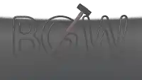 a neon sign with the letters bgw and a hammer