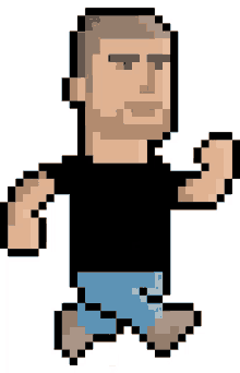 animated man running pixelated