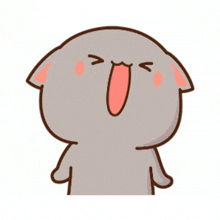 a cartoon cat with its mouth wide open