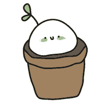 tea cartoon cute simple flowerpot