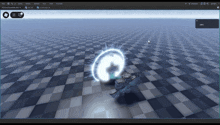 a computer screen shows a circle of light coming out of the center