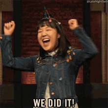 We Did It Karen Chee GIF - We Did It Karen Chee Late Night With Seth Meyers GIFs