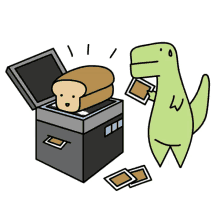loof and timmy bread cute bread trex dinosaur