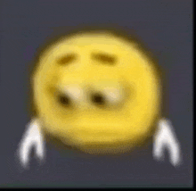 a blurry picture of a smiley face with a sad face and white hands behind it .
