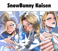 a poster for snowbunny kaisen shows three female characters
