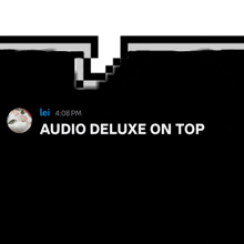 a picture of a cat with the text audio deluxe on top