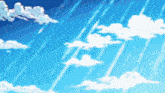 a blue sky with white clouds and the sun shining through them