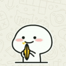 a cartoon drawing of a person wearing headphones and a smile