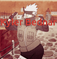 kyler bednar is written in red on a poster