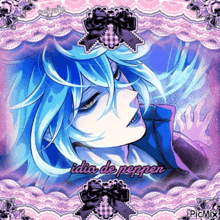 a picture of a girl with blue hair and the name idia de pepper on the bottom