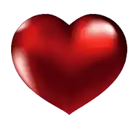 a red heart with a crack in the middle on a white background