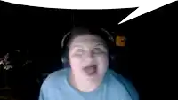 a person wearing headphones with a speech bubble above them