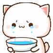Uncry Cat Sticker - Uncry Cat Bowl Stickers