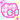 a pixel art of a pink heart on a white background