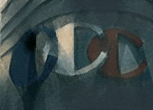 a close up of a painting of a person 's face with a circle in the middle .