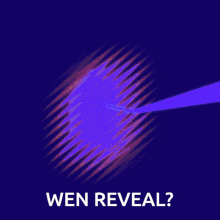 a blue background with a drawing of a machine and the words wen reveal below it