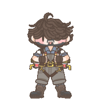 a cartoon of a man wearing overalls and boots