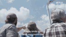 Those Birds Use Both Our Country Pointing GIF - Those Birds Use Both Our Country Pointing Group GIFs