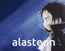 a picture of a boy with the word alasteon on the bottom right