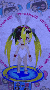 a cartoon character with the word yotchan on the top