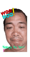 a man 's face with the words woo hoo tagalog ba teh