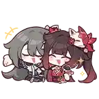 a couple of anime girls laying on top of each other .