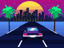 car pixel aesthetic driving vibes