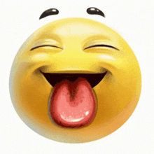 a smiley face with its tongue sticking out on a white background