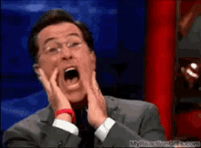 Scared GIF - Persevering Face Stephencolbert Colbertreport GIFs