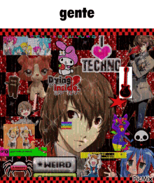 a collage of anime characters with the word gente in the upper left corner