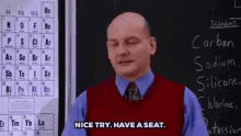 Professor Nice Try GIF - Professor Nice Try Have A Seat GIFs
