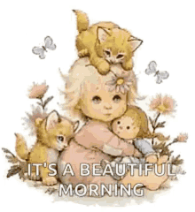 Beautiful Morning Kittens GIF - Beautiful Morning Kittens Flowers GIFs