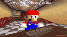 a video game character with the words ace with oliver austria written above him