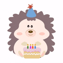 hedgehog cute brown birthday celebrate