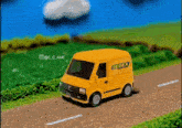 a yellow van with the word fedex on the side