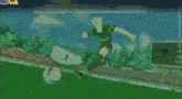 a cartoon of a soccer player with a green x on his shirt