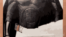 a drawing of a man in a superhero costume is made in animatica