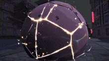 a glowing triangle in a dark room with a purple background