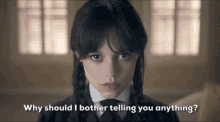 Wednesday Wednesday Addams GIF - Wednesday Wednesday Addams Why Should I Bother GIFs