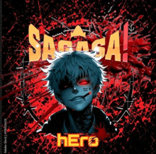 a poster with a cartoon character and the word hero on it