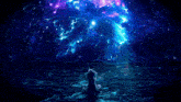 a woman is kneeling in the water with the word help in the background