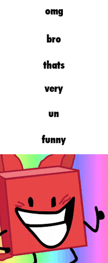 a cartoon character is smiling and giving a thumbs up in front of a rainbow background
