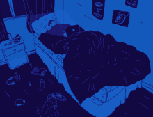 a drawing of a bedroom with a sign that says i want to believe on it