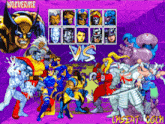 a video game screen shows wolverine vs x-men characters