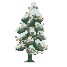 happy holidays pixel art