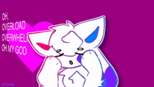 a drawing of a cat with the words oh overload overwhe oh my god written on it