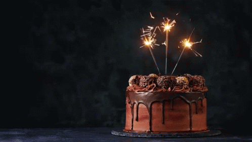 birthday cake with sparklers gif