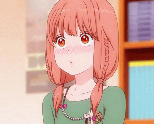 anime blushing face gif